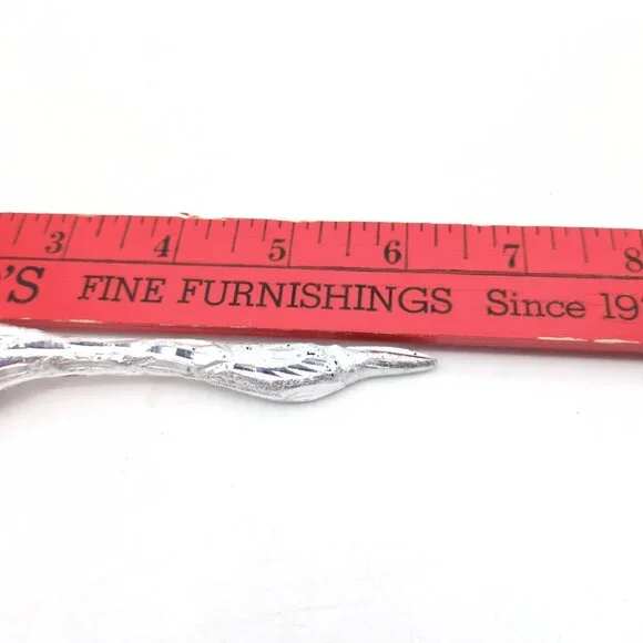 Vintage Aluminum Swan Figurine Pair 7" Hand-Carved Birds Boho Silver Decor - Picture 11 of 12